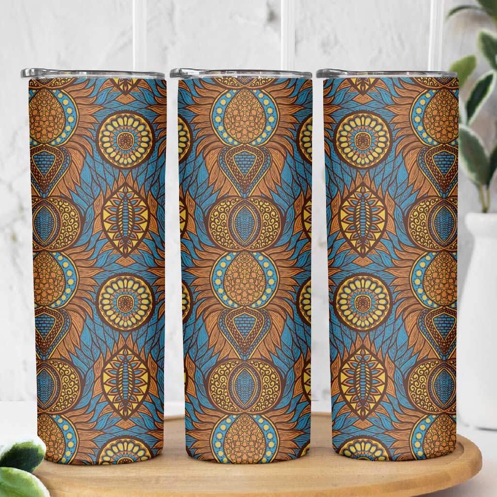 Tribal Earth African Ankara Pattern Skinny Tumbler