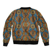 Tribal Earth African Ankara Pattern Sleeve Zip Bomber Jacket