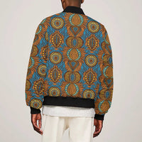 Tribal Earth African Ankara Pattern Sleeve Zip Bomber Jacket