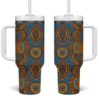 Tribal Earth African Ankara Pattern Tumbler With Handle