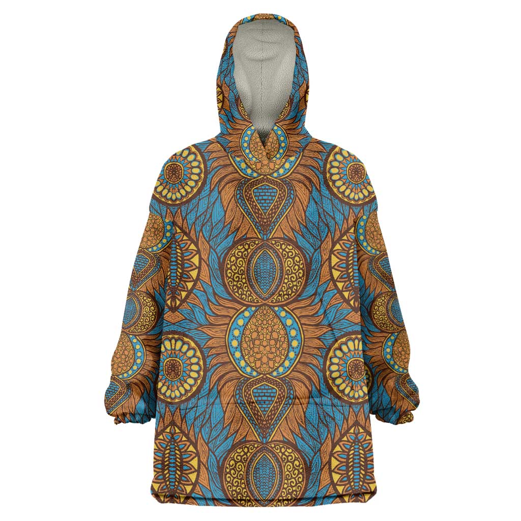 Tribal Earth African Ankara Pattern Wearable Blanket Hoodie