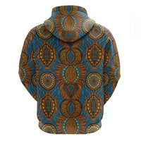 Tribal Earth African Ankara Pattern Zip Hoodie