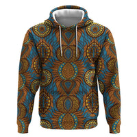 Tribal Earth African Ankara Pattern Zip Hoodie
