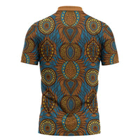 Tribal Earth African Ankara Pattern Zipper Polo Shirt