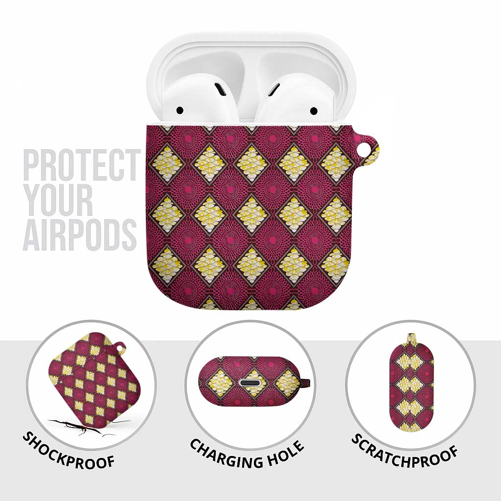 Ruby Gold African Ankara Pattern AirPods Case