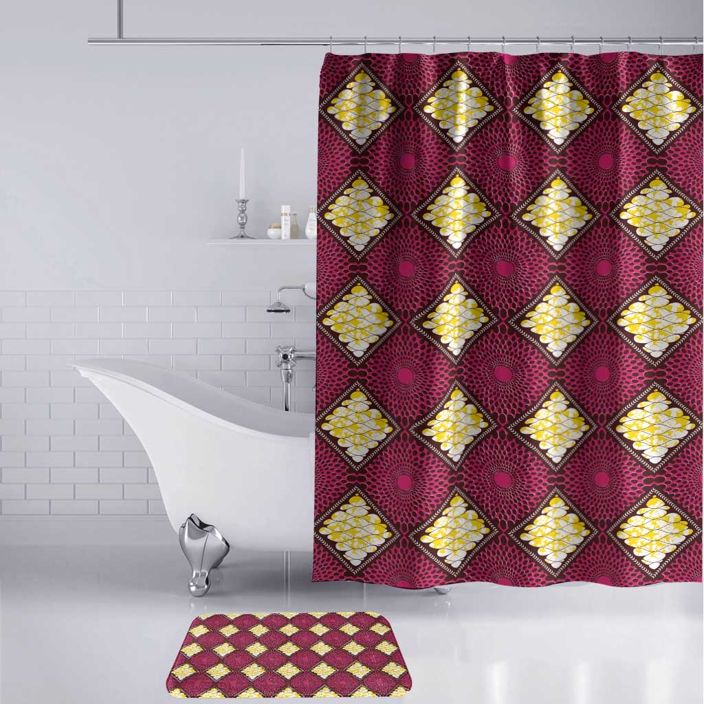 Ruby Gold African Ankara Pattern Bathroom Set