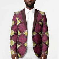 Ruby Gold African Ankara Pattern Blazer