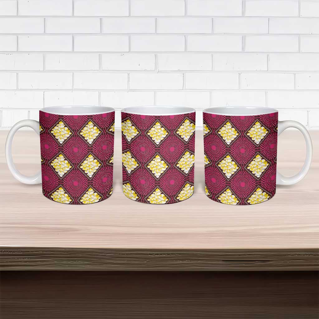 Ruby Gold African Ankara Pattern Ceramic Mug