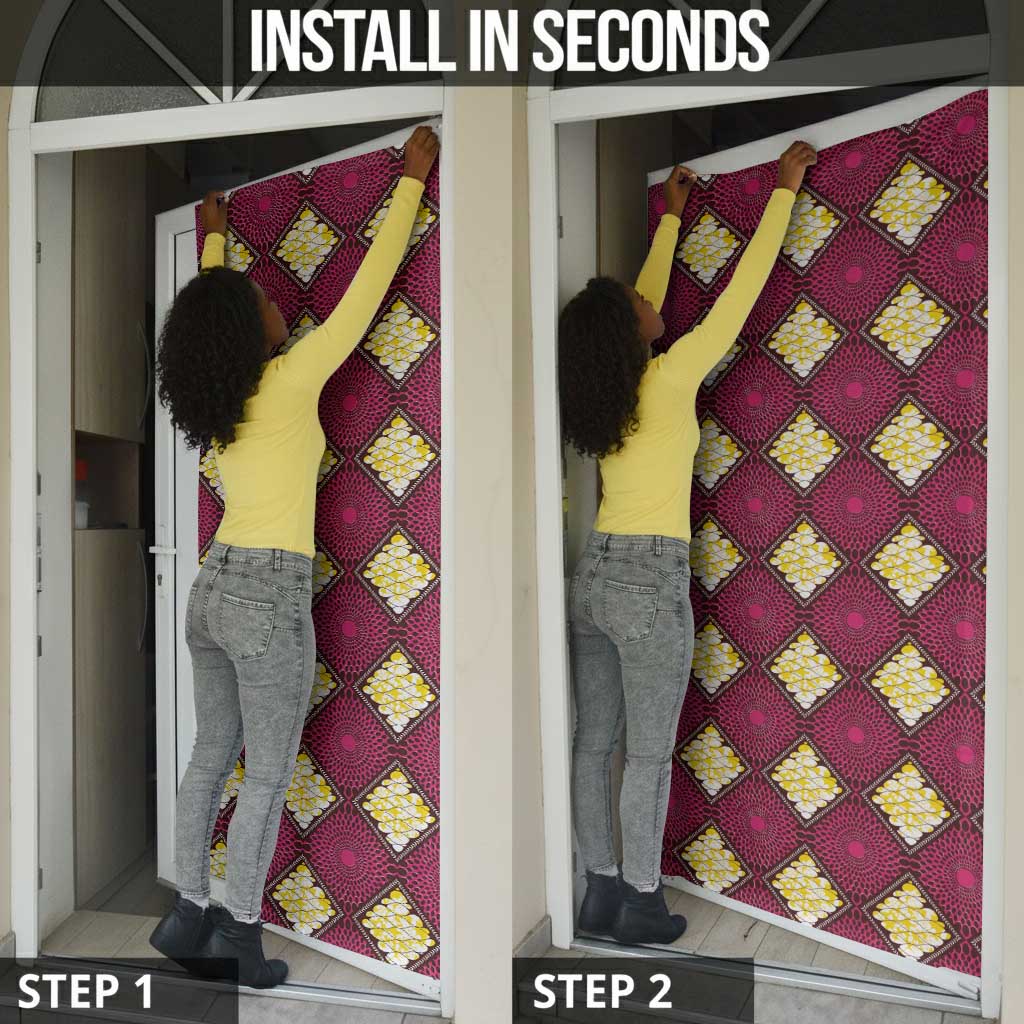 Ruby Gold African Ankara Pattern Door Cover