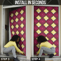 Ruby Gold African Ankara Pattern Door Cover