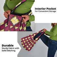 Ruby Gold African Ankara Pattern Grocery Bag
