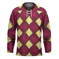 Ruby Gold African Ankara Pattern Hockey Jersey