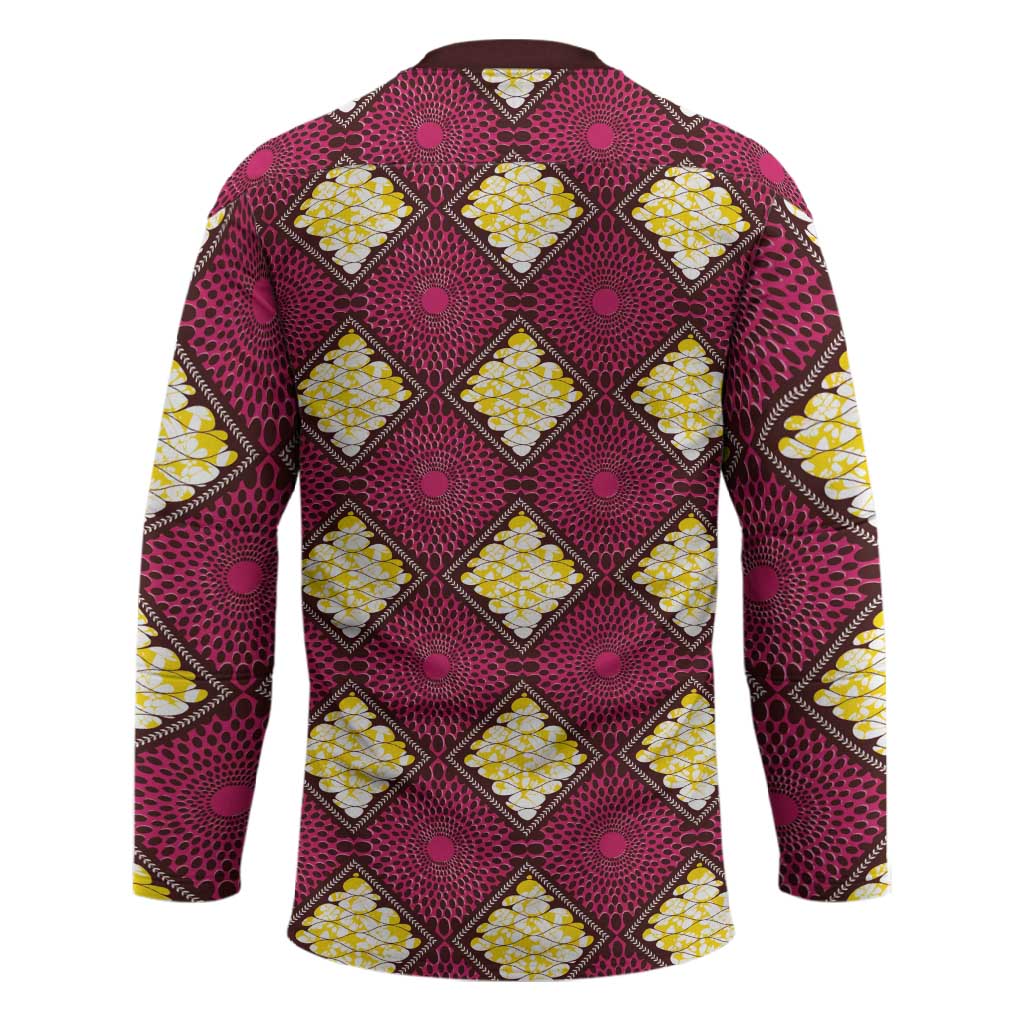 Ruby Gold African Ankara Pattern Hockey Jersey