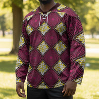 Ruby Gold African Ankara Pattern Hockey Jersey