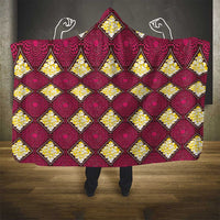 Ruby Gold African Ankara Pattern Hooded Blanket