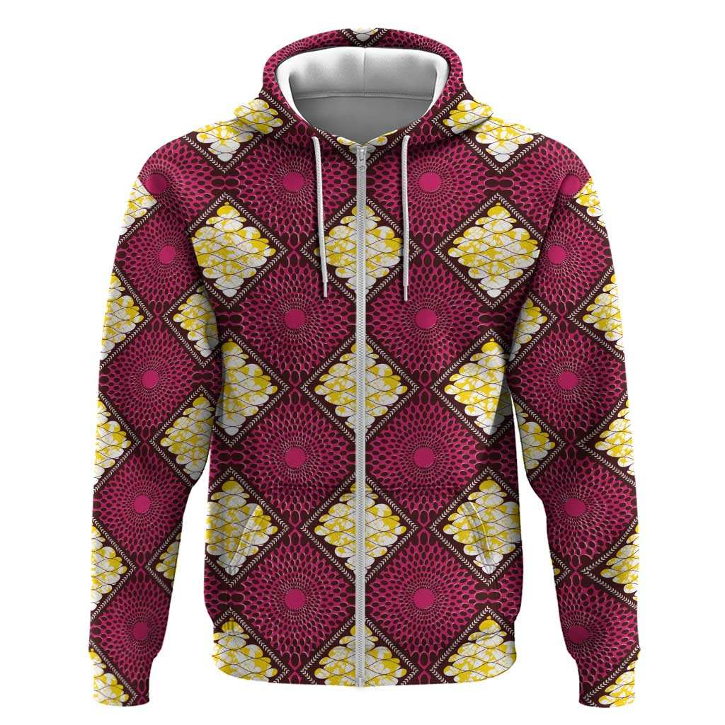 Ruby Gold African Ankara Pattern Hoodie