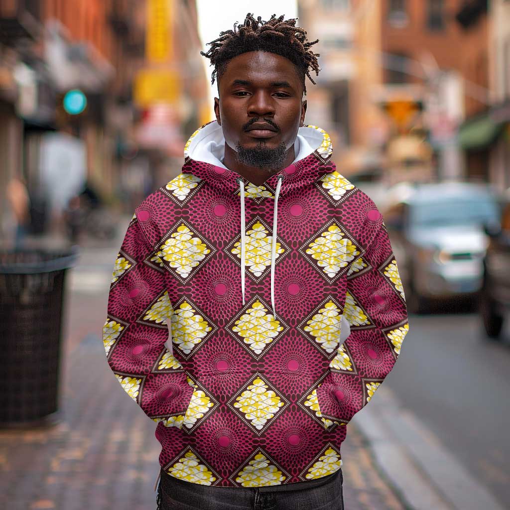 Ruby Gold African Ankara Pattern Hoodie