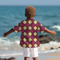 Ruby Gold African Ankara Pattern Kid Hawaiian Shirt