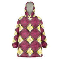 Ruby Gold African Ankara Pattern Kid Wearable Blanket Hoodie