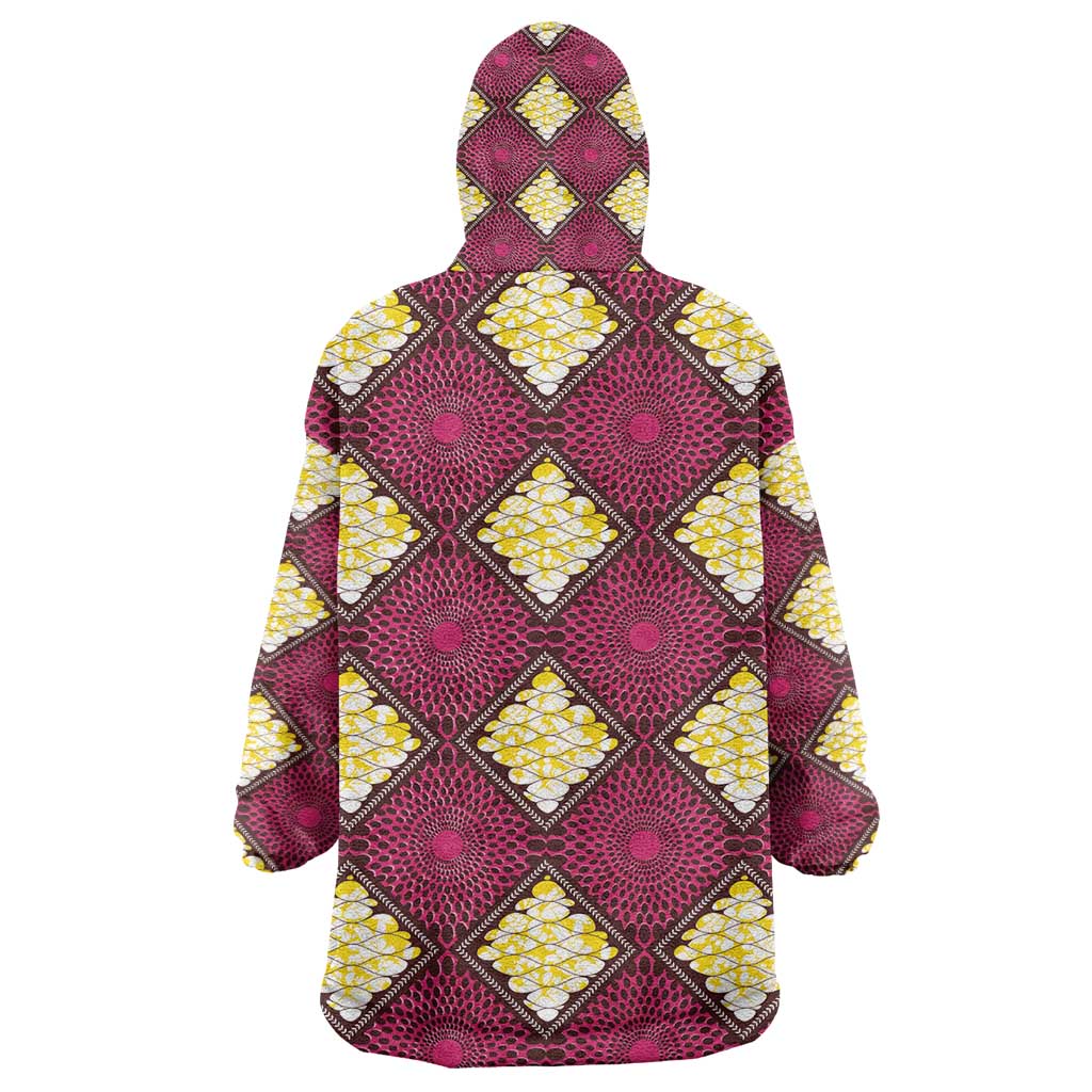 Ruby Gold African Ankara Pattern Kid Wearable Blanket Hoodie