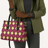 Ruby Gold African Ankara Pattern Leather Bag