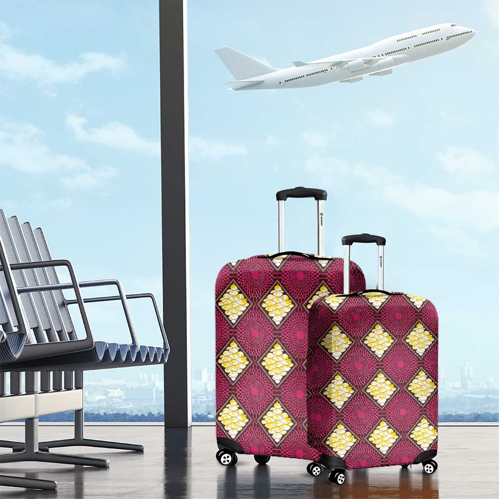 Ruby Gold African Ankara Pattern Luggage Cover