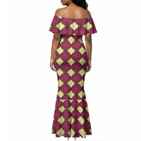 Ruby Gold African Ankara Pattern Mermaid Dress