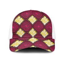 Ruby Gold African Ankara Pattern Mesh Trucker Cap