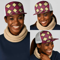 Ruby Gold African Ankara Pattern Mesh Trucker Cap