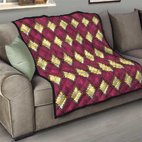 Ruby Gold African Ankara Pattern Quilt