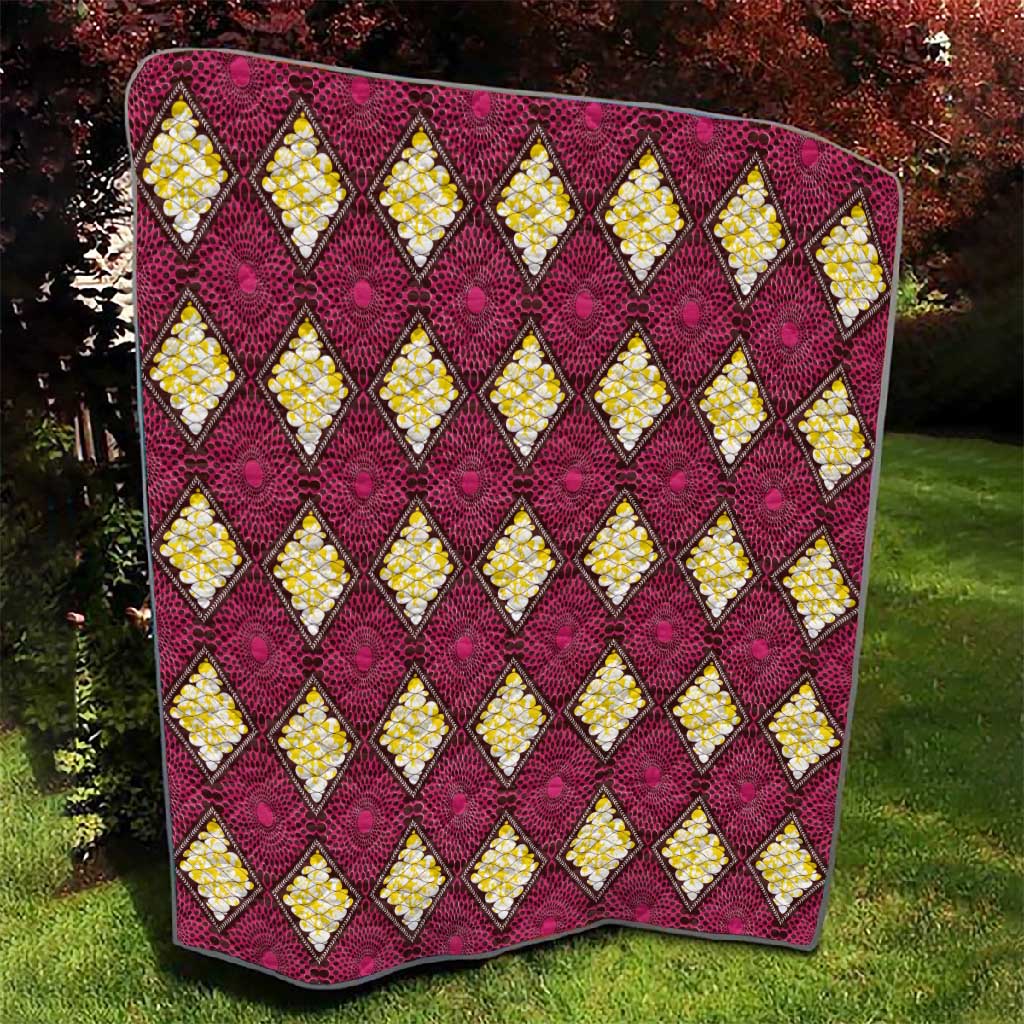 Ruby Gold African Ankara Pattern Quilt