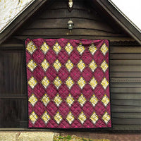 Ruby Gold African Ankara Pattern Quilt