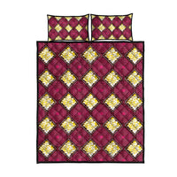 Ruby Gold African Ankara Pattern Quilt Bed Set