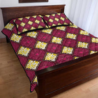 Ruby Gold African Ankara Pattern Quilt Bed Set