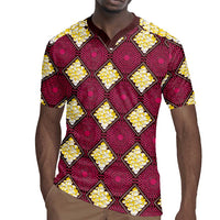 Ruby Gold African Ankara Pattern Rugby Jersey