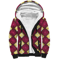 Ruby Gold African Ankara Pattern Sherpa Hoodie