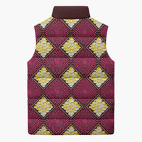 Ruby Gold African Ankara Pattern Sleeveless Puffer Jacket
