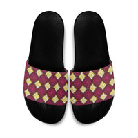 Ruby Gold African Ankara Pattern Slide Sandals