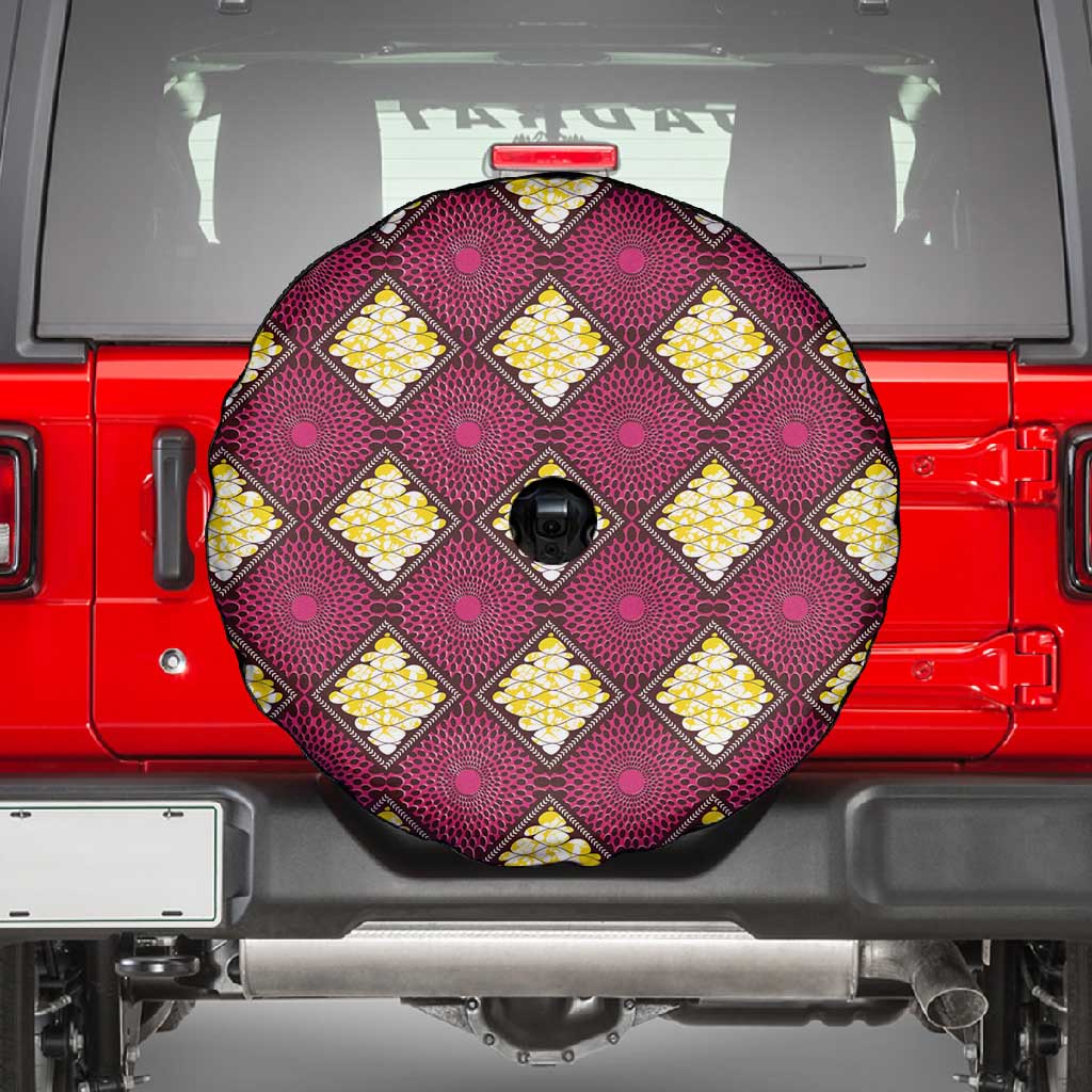 Ruby Gold African Ankara Pattern Spare Tire Cover