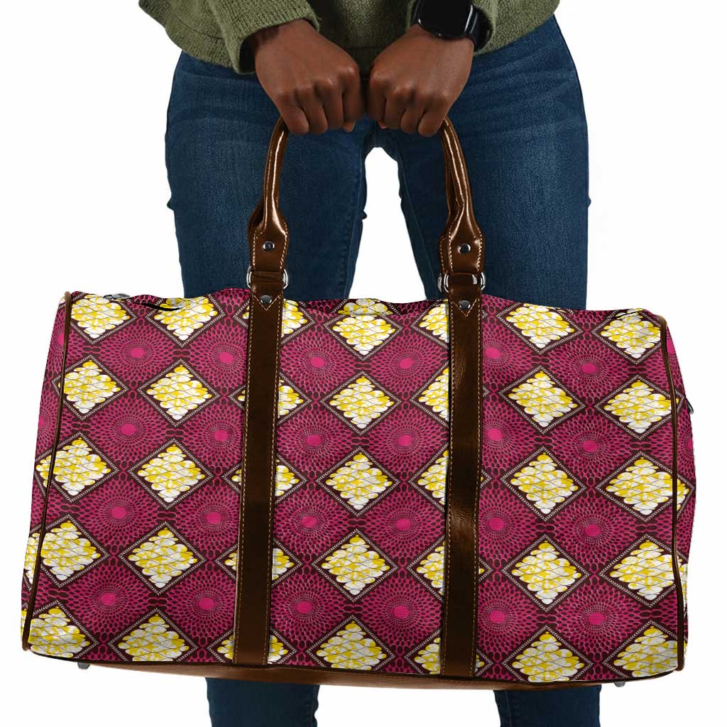 Ruby Gold African Ankara Pattern Travel Bag