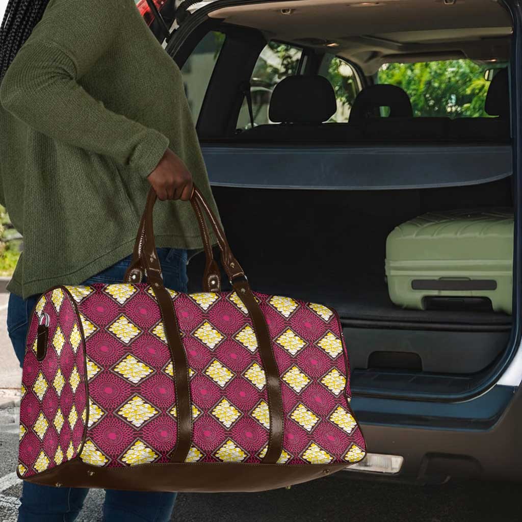 Ruby Gold African Ankara Pattern Travel Bag