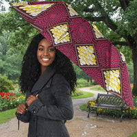 Ruby Gold African Ankara Pattern Umbrella