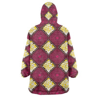 Ruby Gold African Ankara Pattern Wearable Blanket Hoodie