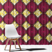 Ruby Gold African Ankara Pattern Window Curtain
