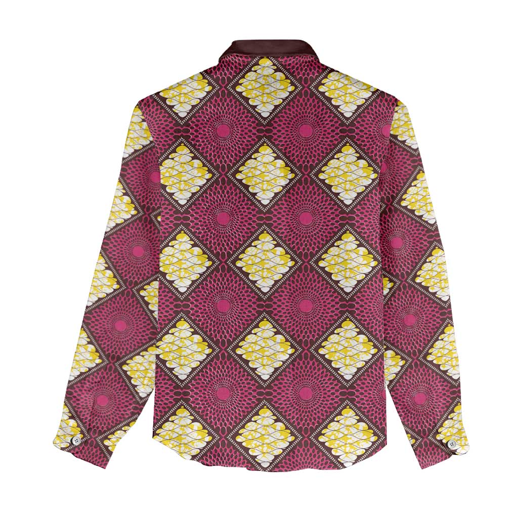 Ruby Gold African Ankara Pattern Women Casual Shirt