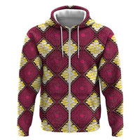 Ruby Gold African Ankara Pattern Zip Hoodie