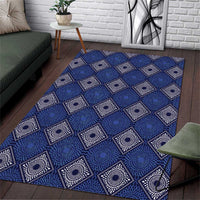 Indigo Diamond African Ankara Pattern Area Rug
