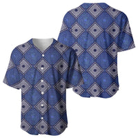 Indigo Diamond African Ankara Pattern Baseball Jersey