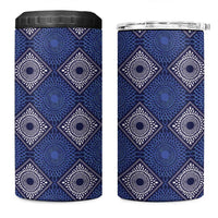 Indigo Diamond African Ankara Pattern 4 in 1 Can Cooler Tumbler