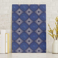 Indigo Diamond African Ankara Pattern Canvas Wall Art